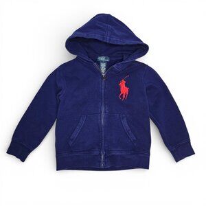 Polo Ralph Lauren Big Pony Kids Purple Red Full Zip Hoodie Embroidered Logo 5